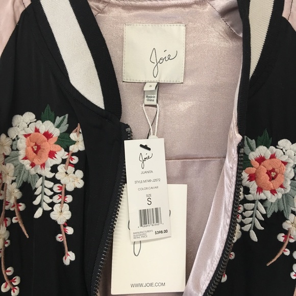 Joie floral embroidered satin jacket Small - Picture 2 of 5
